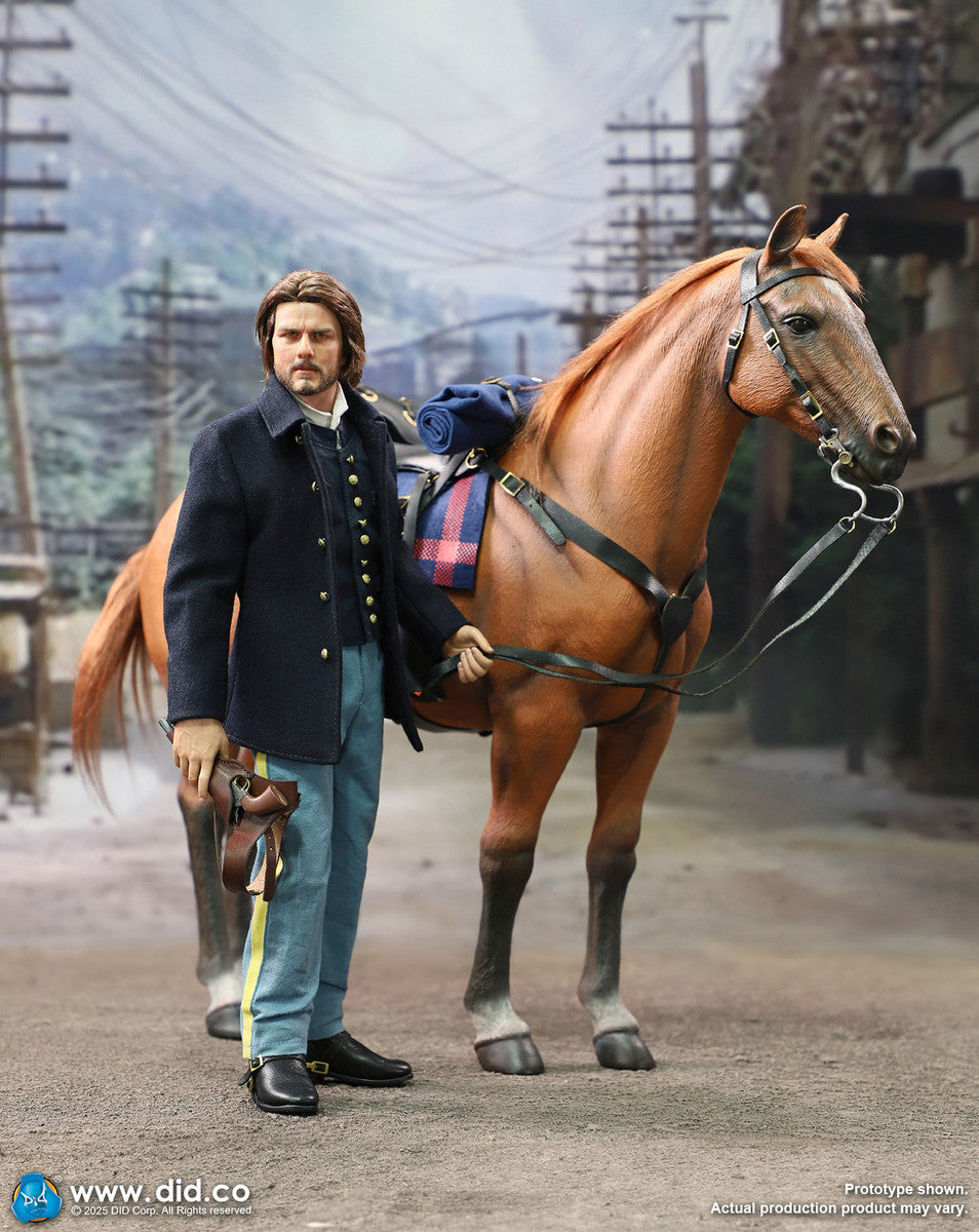 Preventa Figura Caballo de Guerra marrón-rojo (de pie) marca DID E60082 escala 1/6