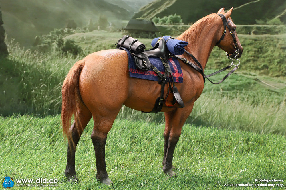 Preventa Figura Caballo de Guerra marrón-rojo (de pie) marca DID E60082 escala 1/6