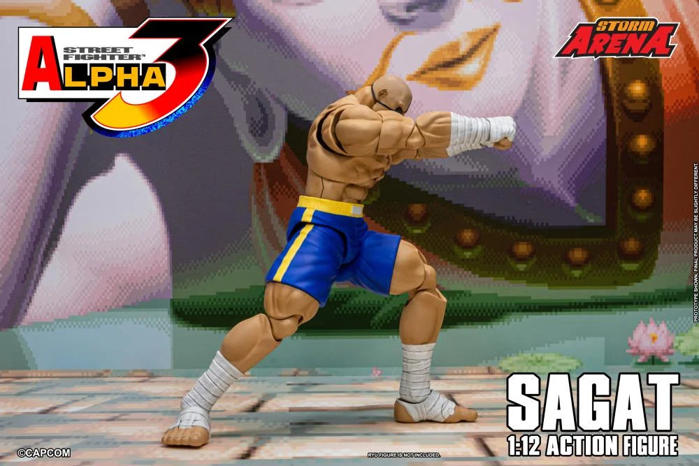 Preventa Figura SAGAT (Storm Arena) - Street Fighter Alpha 3 marca Storm Collectibles SFSA03 escala pequeña 1/12