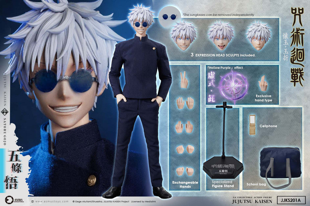 Preventa Figura SATORU GOJO - Jujutsu Kaisen marca Asmus Toys JJKS201A escala 1/6
