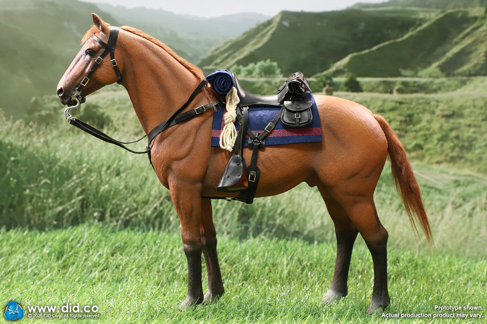 Preventa Figura Caballo de Guerra marrón-rojo (de pie) marca DID E60082 escala 1/6