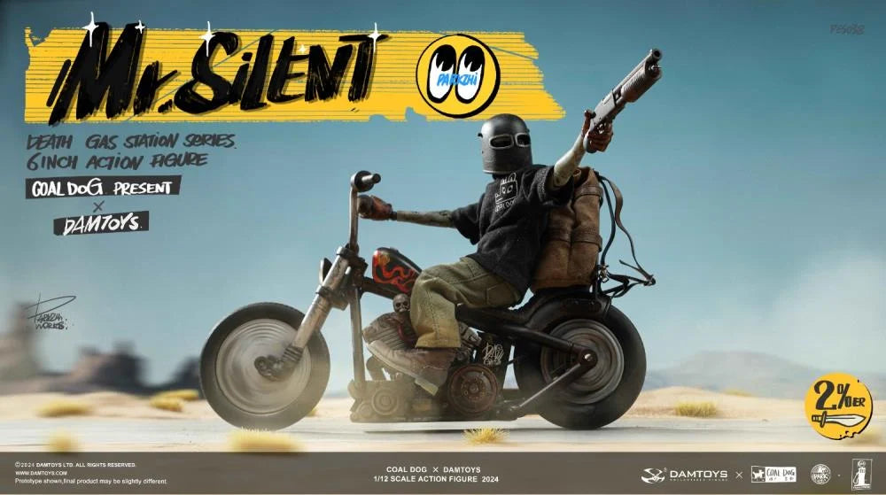 Preventa Figura Mr. Silent con motocicleta (Deluxe Edition) - Death Gas Station marca Damtoys X Coaldog PES038 escala pequeña 1/12