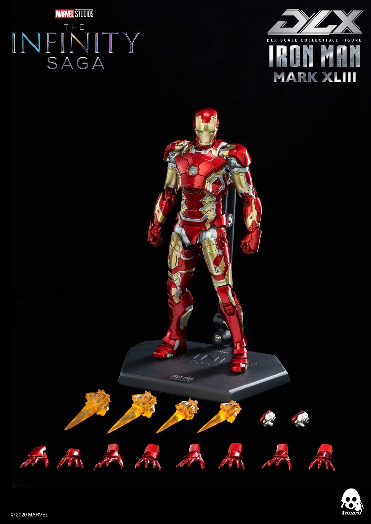 Pedido Figura DLX Iron Man Mark 43 - Avengers Infinity Saga marca Threezero 3Z0247 escala pequeña 1/12 (resurtido)