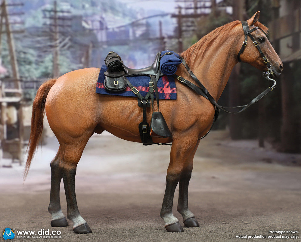 Preventa Figura Caballo de Guerra marrón-rojo (de pie) marca DID E60082 escala 1/6