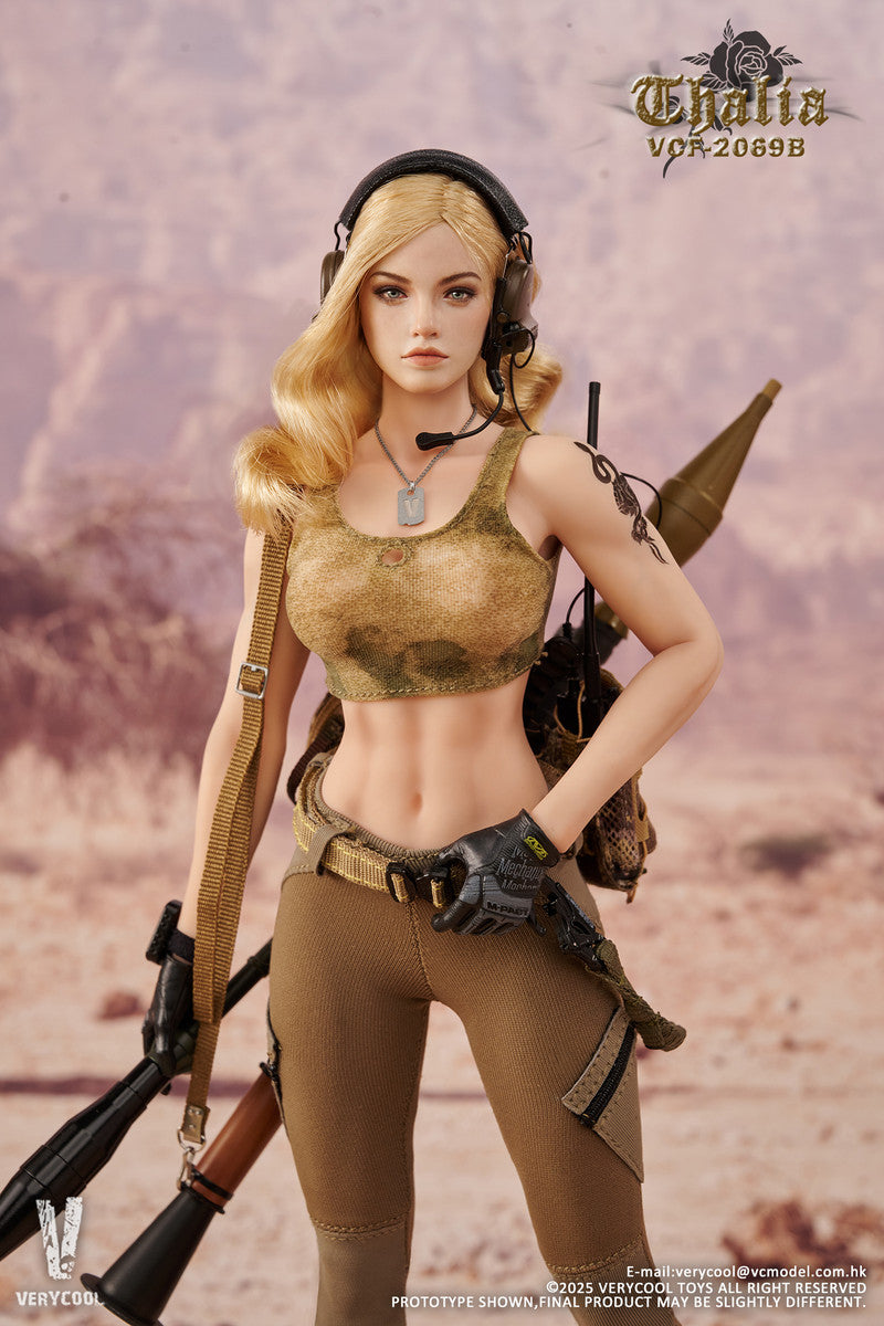 Preventa Figura Thalia (Cabello rubio) - Desert Female Soldier marca Verycool VCF-2069B escala 1/6