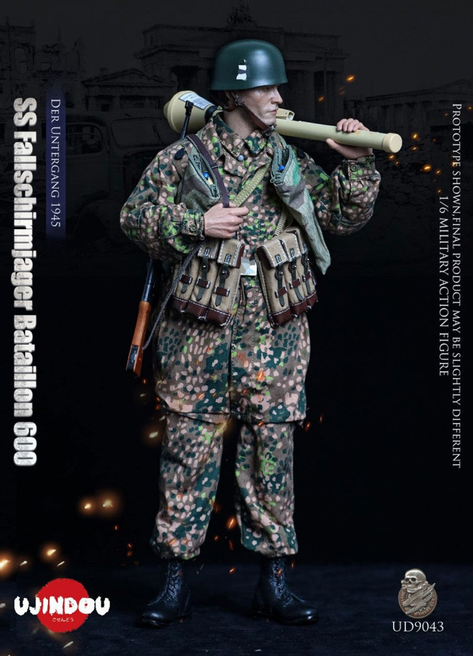 Preventa Figura WWII SS Fallschirmjager Bataillon 600 - Der Untergang 1945 marca Ujindou UD9043 escala 1/6