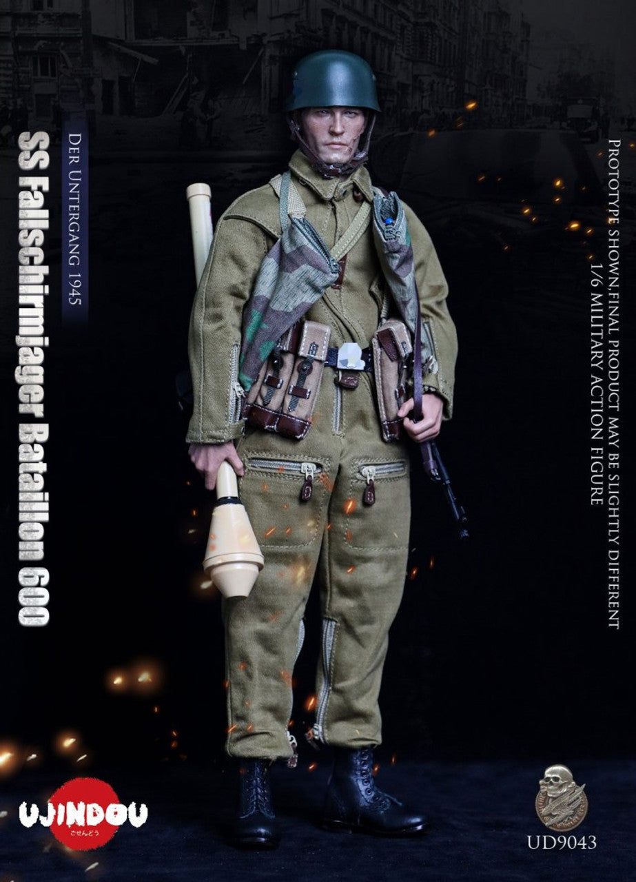 Preventa Figura WWII SS Fallschirmjager Bataillon 600 - Der Untergang 1945 marca Ujindou UD9043 escala 1/6
