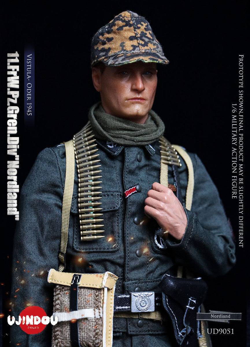 Preventa Figura WWII 11.FrW.Pz.Gren.Div "Nordland" - Vistula- Oder 1945 marca Ujindou UD9051 escala 1/6