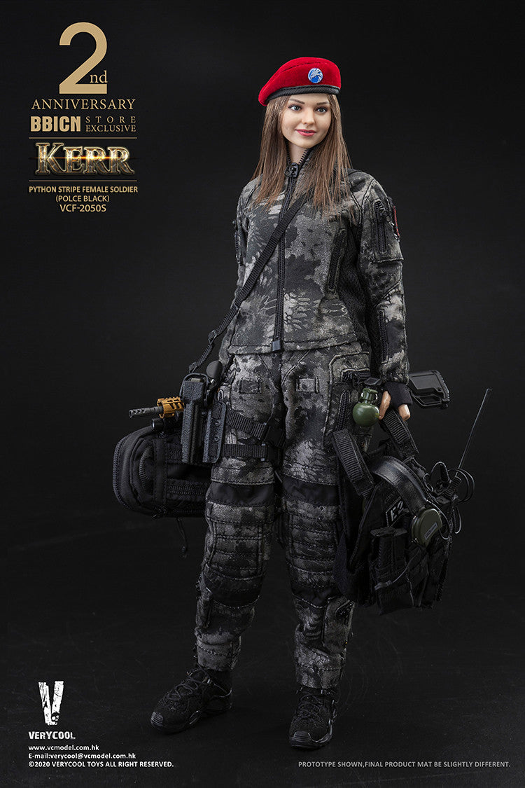 Pedido Figura KERR Python Stripe Female Soldier (Police Black) (Edición Exclusiva - Limitada) marca Verycool VCF-2050S escala 1/6