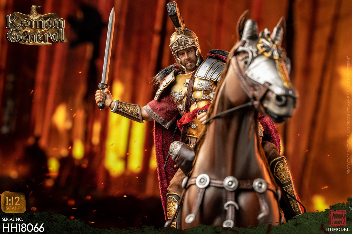 Pedido Figura Roman General (incluye caballo de guerra) marca HHModel HH18066 escala pequeña 1/12