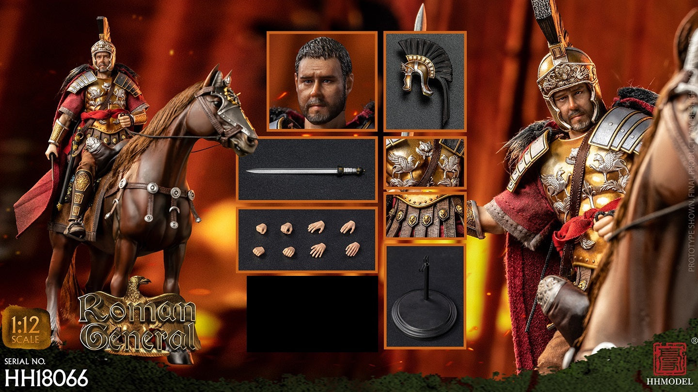 Pedido Figura Roman General (incluye caballo de guerra) marca HHModel HH18066 escala pequeña 1/12