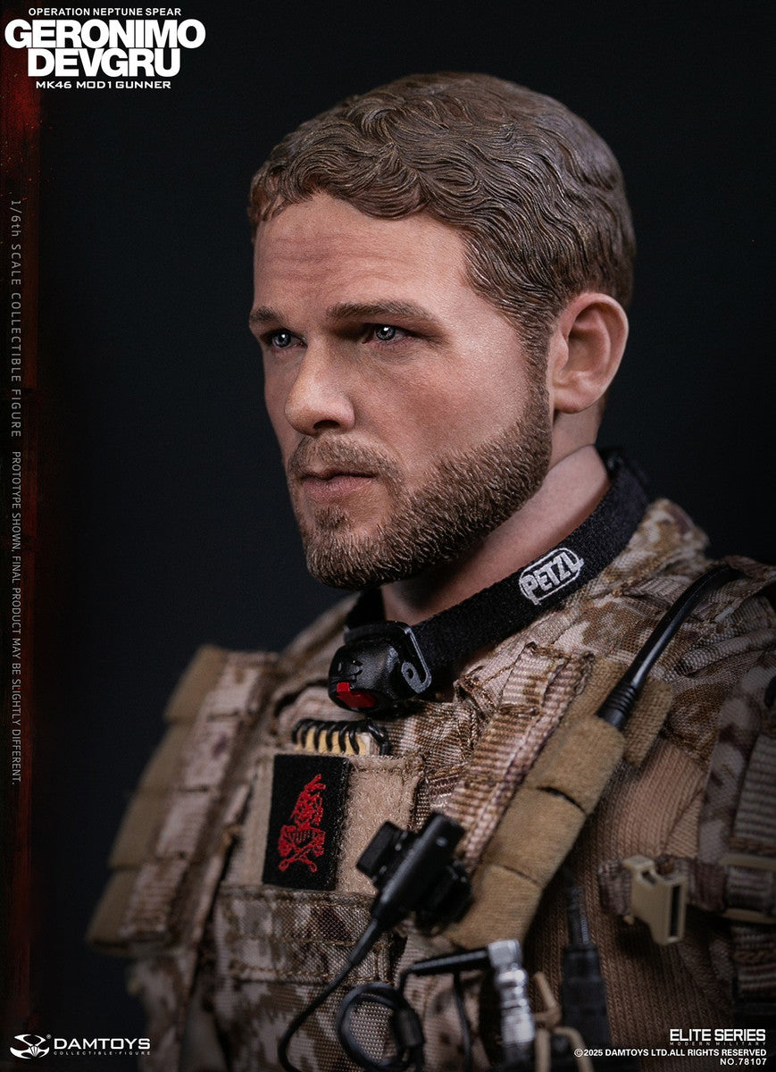 Preventa Figura GERONIMO MK46 MOD1 GUNNER DEVGRU - Operation Neptune Spear marca Damtoys 78107 escala 1/6