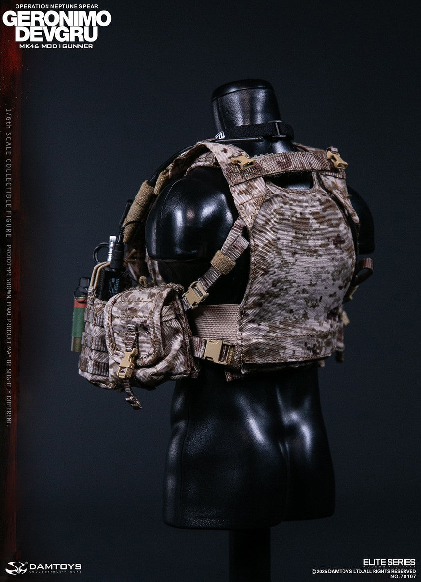 Preventa Figura GERONIMO MK46 MOD1 GUNNER DEVGRU - Operation Neptune Spear marca Damtoys 78107 escala 1/6