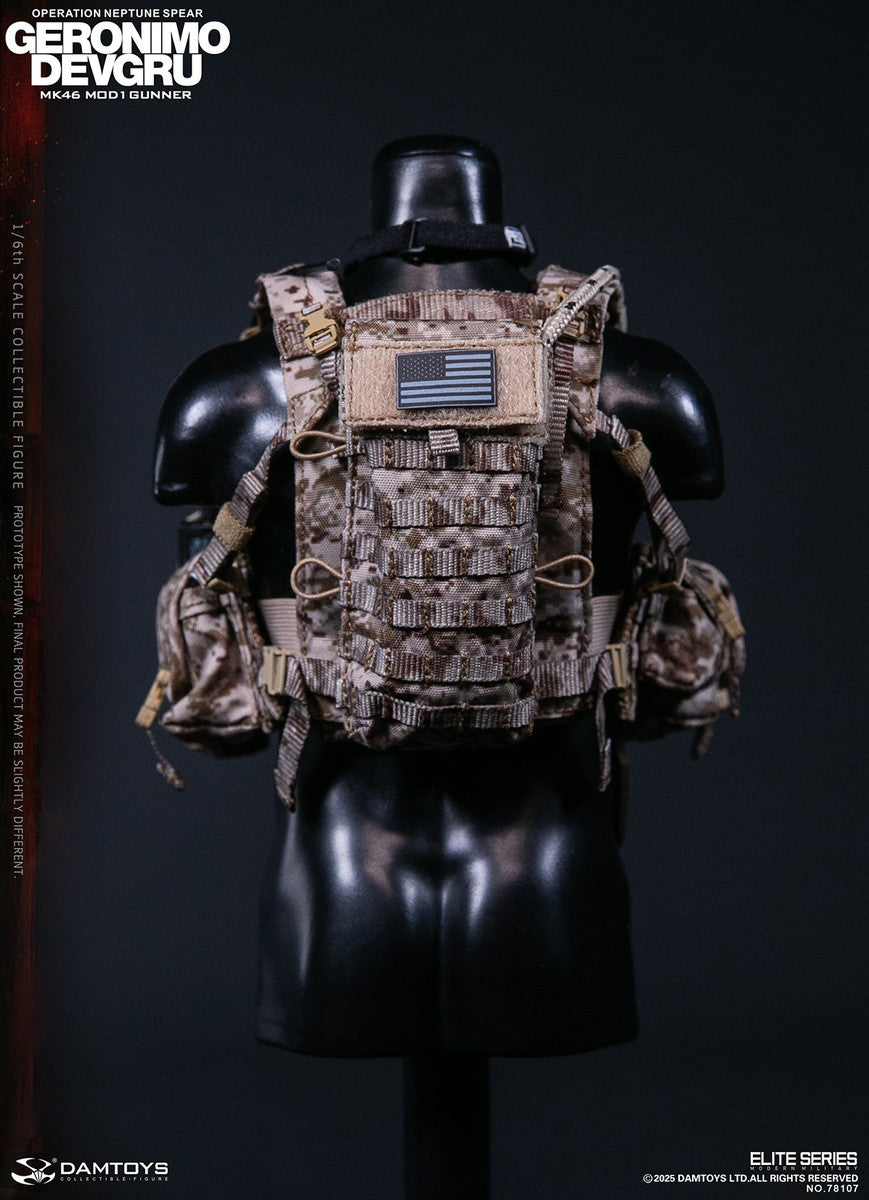Preventa Figura GERONIMO MK46 MOD1 GUNNER DEVGRU - Operation Neptune Spear marca Damtoys 78107 escala 1/6