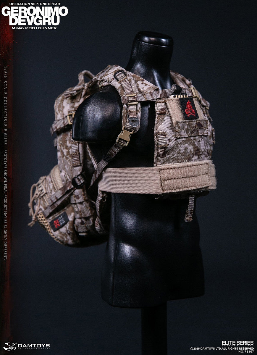 Preventa Figura GERONIMO MK46 MOD1 GUNNER DEVGRU - Operation Neptune Spear marca Damtoys 78107 escala 1/6