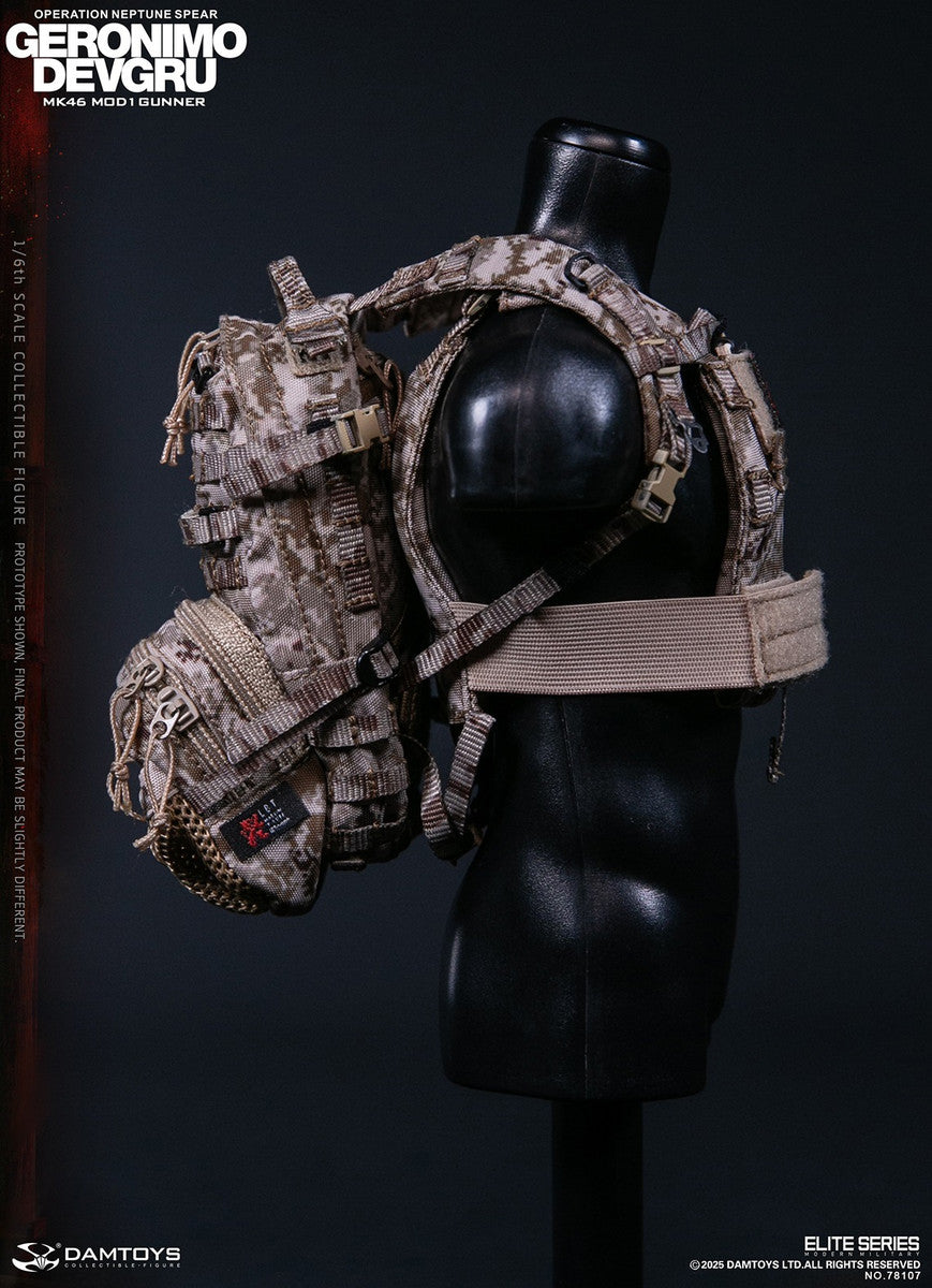 Preventa Figura GERONIMO MK46 MOD1 GUNNER DEVGRU - Operation Neptune Spear marca Damtoys 78107 escala 1/6