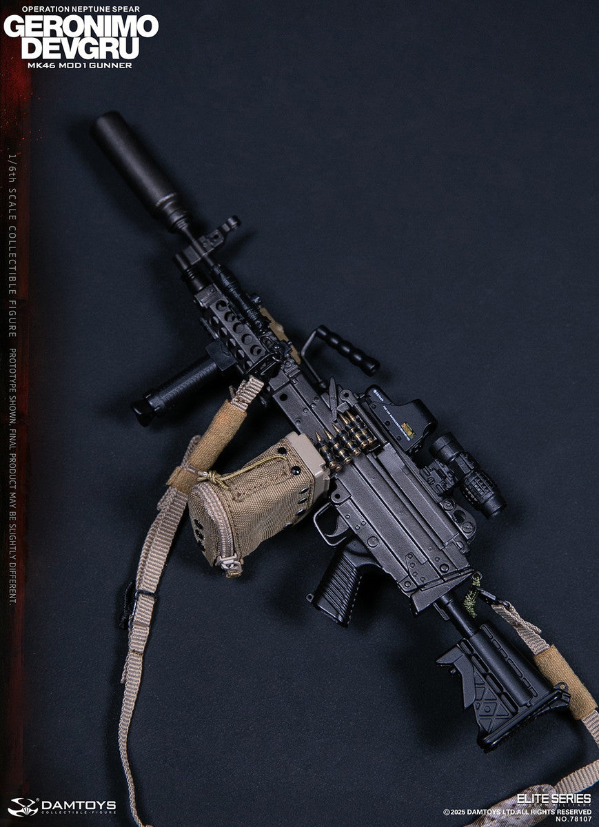 Preventa Figura GERONIMO MK46 MOD1 GUNNER DEVGRU - Operation Neptune Spear marca Damtoys 78107 escala 1/6