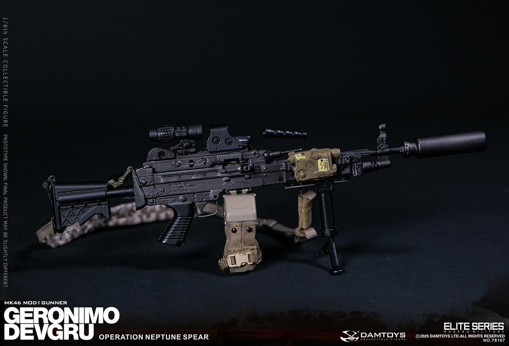 Preventa Figura GERONIMO MK46 MOD1 GUNNER DEVGRU - Operation Neptune Spear marca Damtoys 78107 escala 1/6