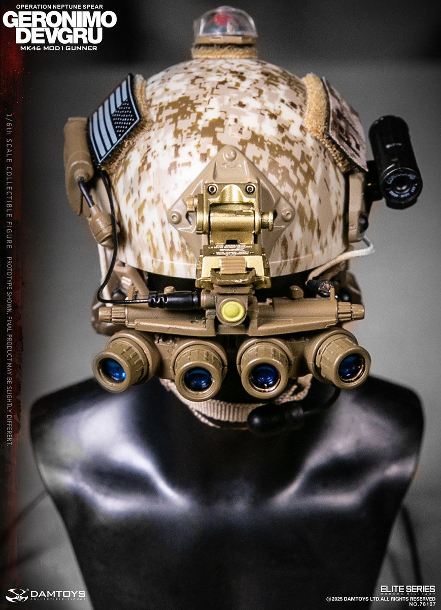 Preventa Figura GERONIMO MK46 MOD1 GUNNER DEVGRU - Operation Neptune Spear marca Damtoys 78107 escala 1/6