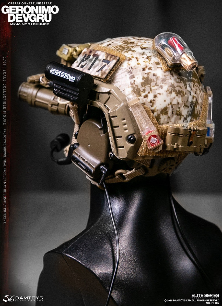 Preventa Figura GERONIMO MK46 MOD1 GUNNER DEVGRU - Operation Neptune Spear marca Damtoys 78107 escala 1/6