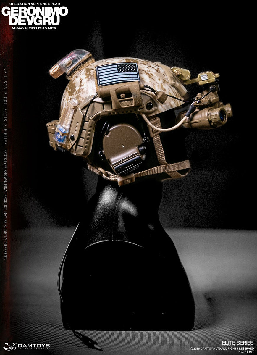 Preventa Figura GERONIMO MK46 MOD1 GUNNER DEVGRU - Operation Neptune Spear marca Damtoys 78107 escala 1/6