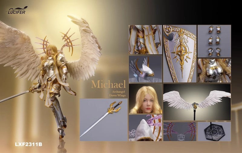 Pedido Figura Michael Archangel Dawn Wings (Silver Armor version) marca Lucifer LXF2311B escala pequeña 1/12