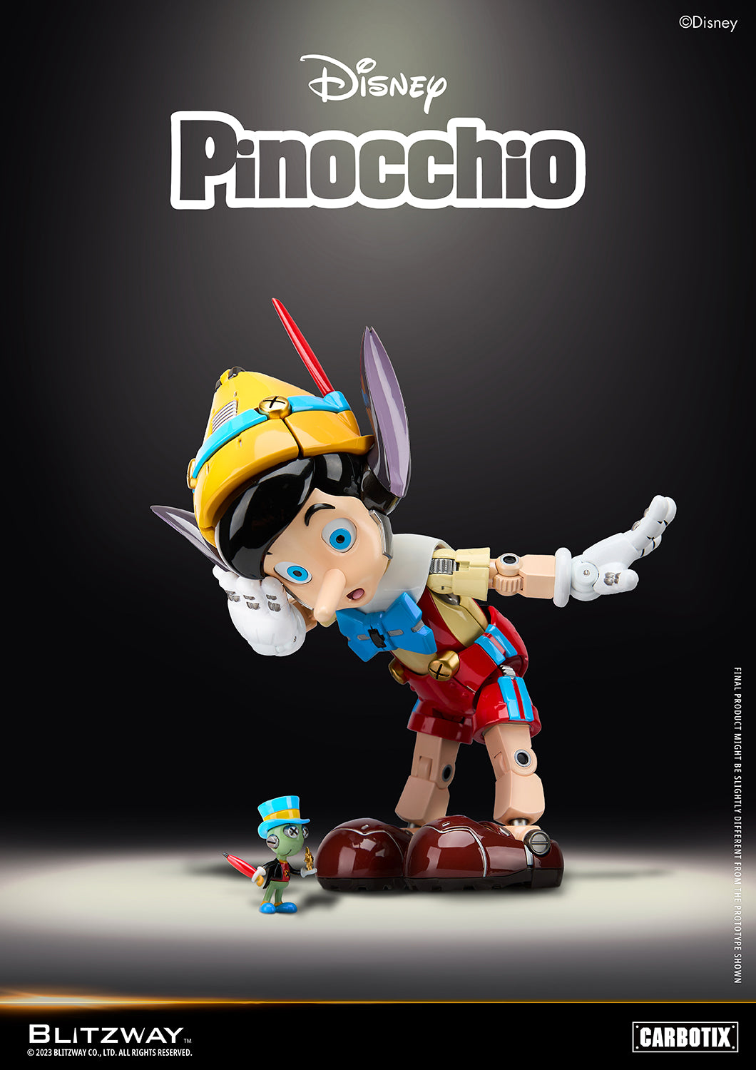 Pedido Figura Pinocchio (DIECAST) - Disney Carbotix Series marca Blitzway BW-CA-10506 (19.5 cm)
