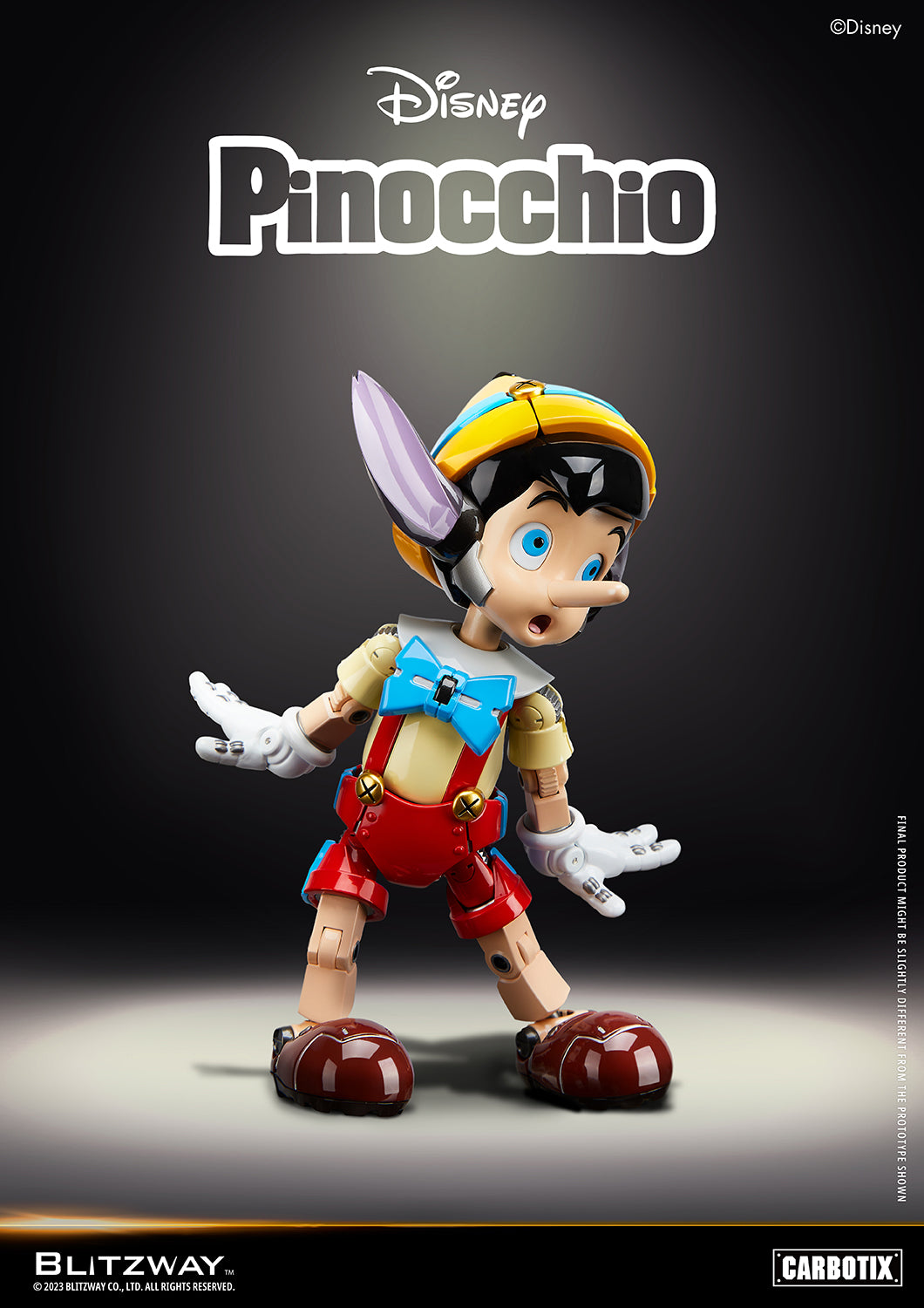 Pedido Figura Pinocchio (DIECAST) - Disney Carbotix Series marca Blitzway BW-CA-10506 (19.5 cm)