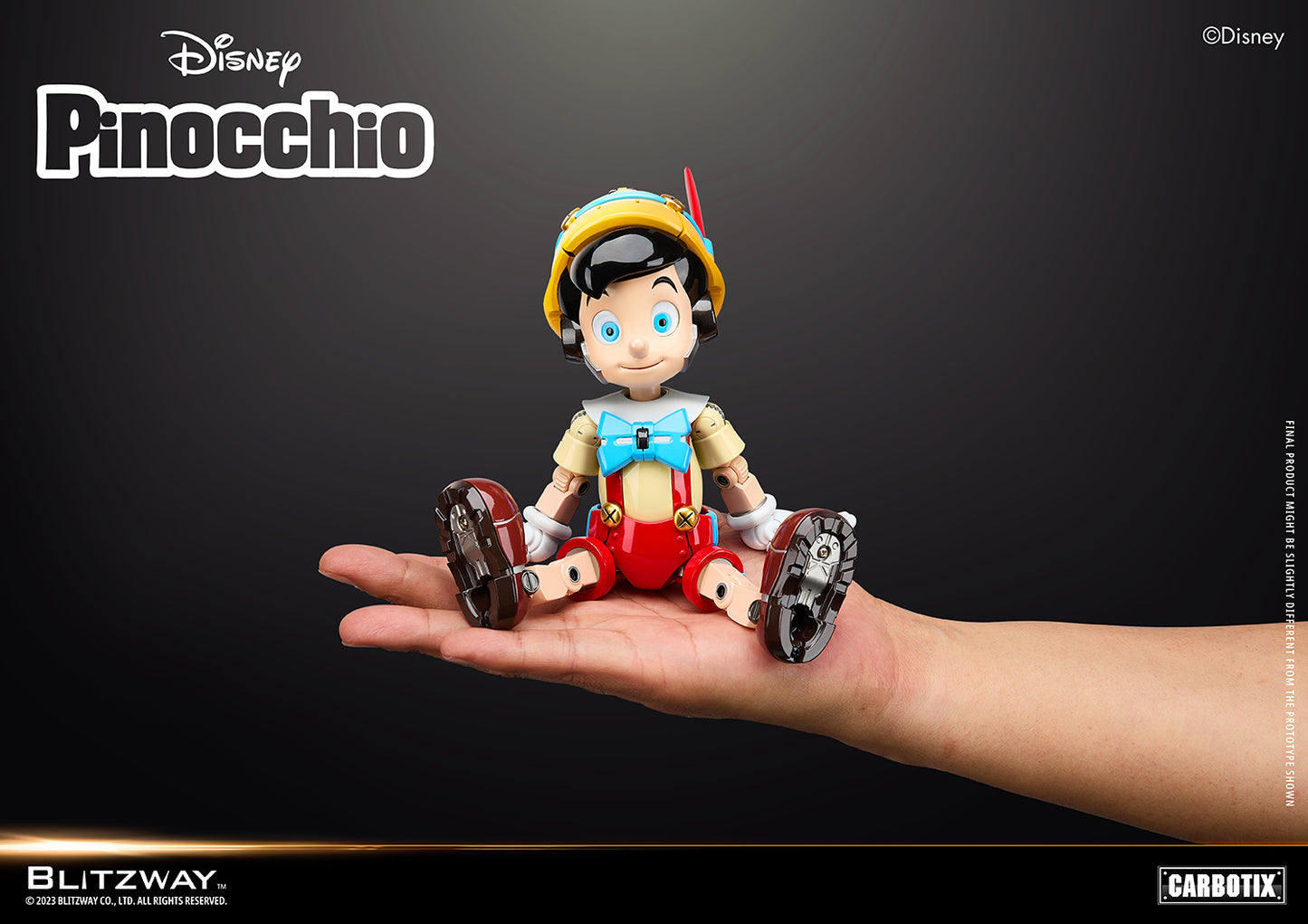 Pedido Figura Pinocchio (DIECAST) - Disney Carbotix Series marca Blitzway BW-CA-10506 (19.5 cm)