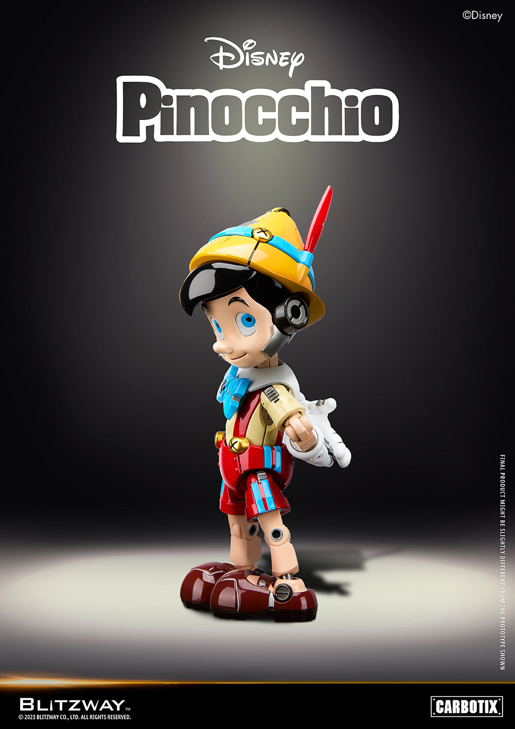 Pedido Figura Pinocchio (DIECAST) - Disney Carbotix Series marca Blitzway BW-CA-10506 (19.5 cm)