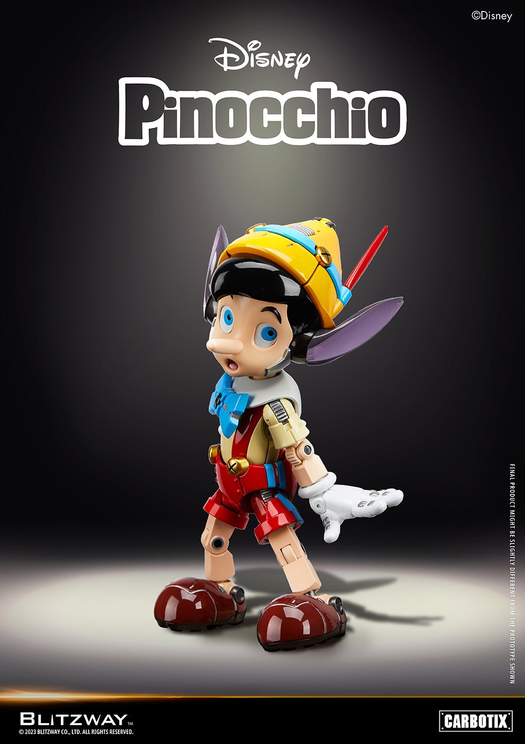 Pedido Figura Pinocchio (DIECAST) - Disney Carbotix Series marca Blitzway BW-CA-10506 (19.5 cm)
