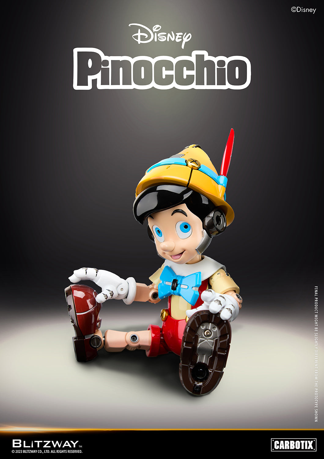 Pedido Figura Pinocchio (DIECAST) - Disney Carbotix Series marca Blitzway BW-CA-10506 (19.5 cm)