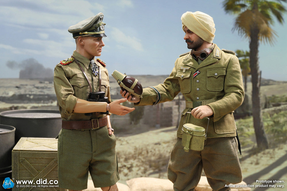Preventa Figura Ishaan & Panzer Commander (2 cabezas 1 cuerpo) - Stauffenberg - WWII German Africa Corps Supply Duty marca DID V80185 escala 1/6