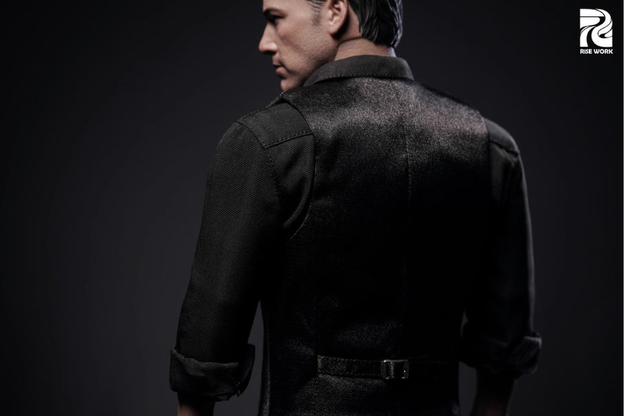 Preventa Set de Ropa con Chaleco Gris marca Rise Work RW05 escala 1/6