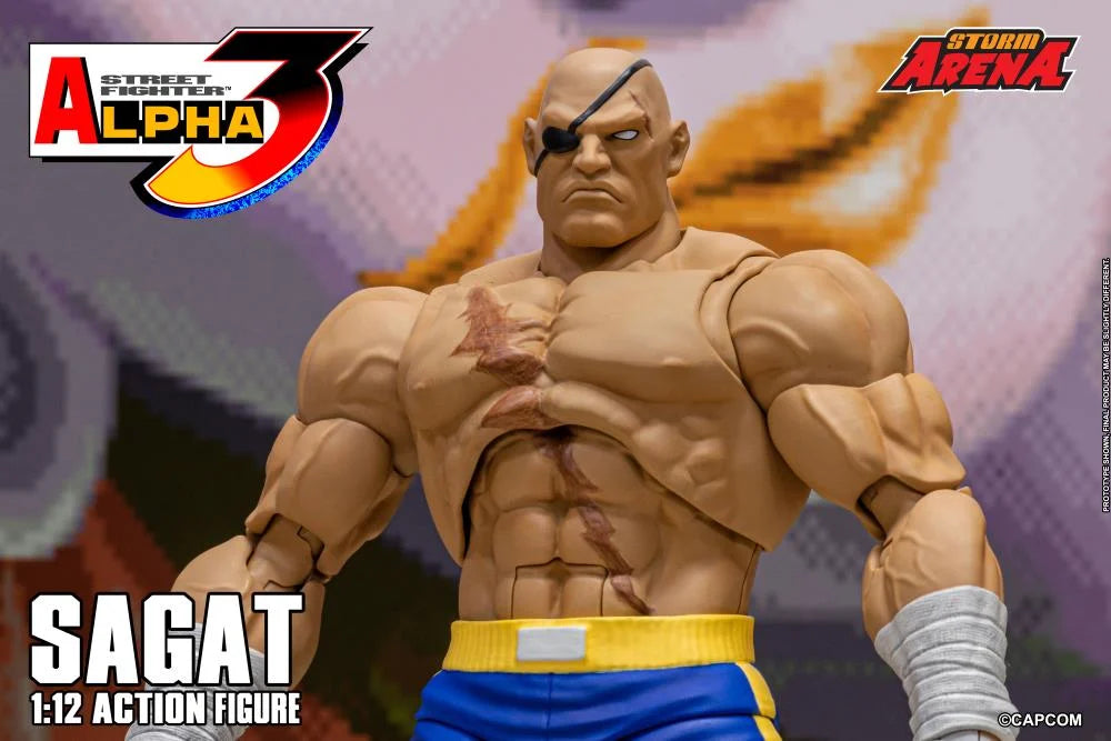 Preventa Figura SAGAT (Storm Arena) - Street Fighter Alpha 3 marca Storm Collectibles SFSA03 escala pequeña 1/12