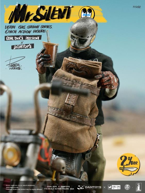 Preventa Figura Mr. Silent con motocicleta (Deluxe Edition) - Death Gas Station marca Damtoys X Coaldog PES038 escala pequeña 1/12