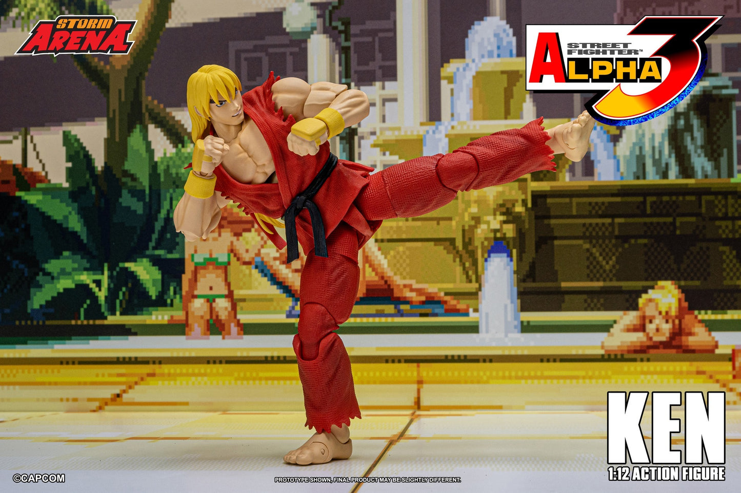 Preventa Figura KEN (Storm Arena) - Street Fighter Alpha 3 marca Storm Collectibles SFSA01 escala pequeña 1/12