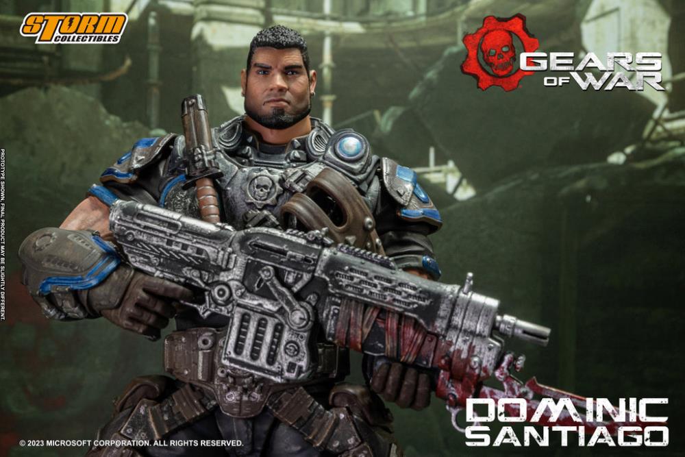 Preventa Figura Dominic Santiago - Gears of War marca Storm Collectibles escala pequeña 1/12