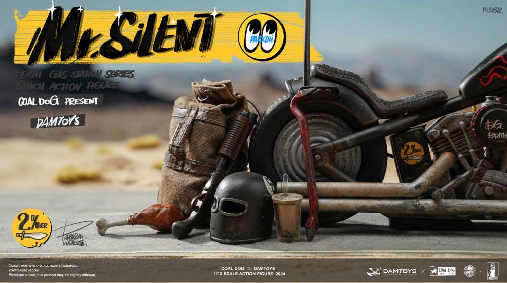 Preventa Figura Mr. Silent con motocicleta (Deluxe Edition) - Death Gas Station marca Damtoys X Coaldog PES038 escala pequeña 1/12