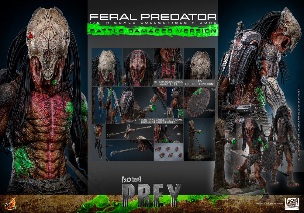 Preventa Figura Feral Predator (Battle Damaged Version) - Prey marca Hot Toys TMS173 escala 1/6