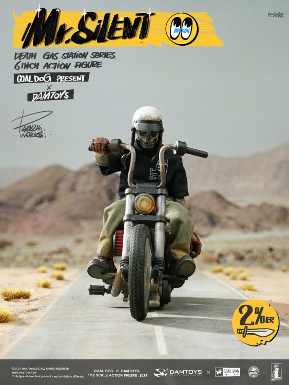 Preventa Figura Mr. Silent con motocicleta (Deluxe Edition) - Death Gas Station marca Damtoys X Coaldog PES038 escala pequeña 1/12