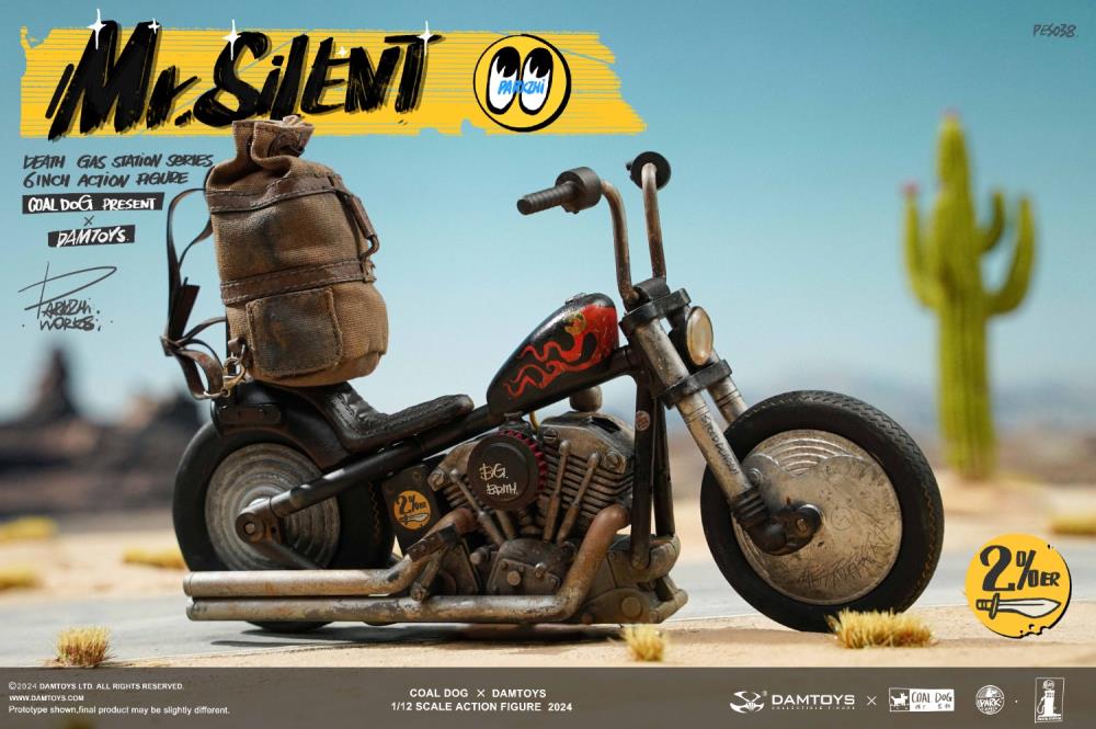 Preventa Figura Mr. Silent con motocicleta (Deluxe Edition) - Death Gas Station marca Damtoys X Coaldog PES038 escala pequeña 1/12