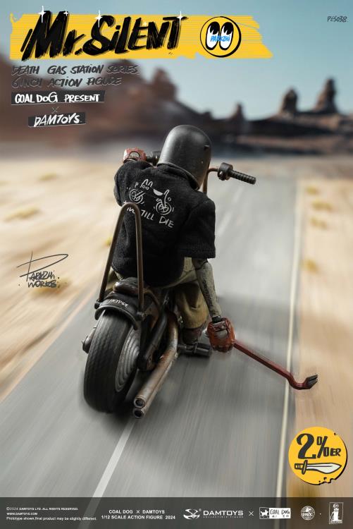 Preventa Figura Mr. Silent con motocicleta (Deluxe Edition) - Death Gas Station marca Damtoys X Coaldog PES038 escala pequeña 1/12