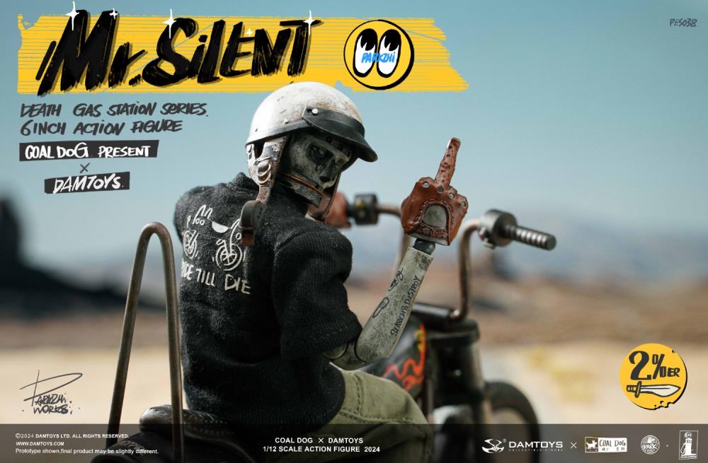 Preventa Figura Mr. Silent con motocicleta (Deluxe Edition) - Death Gas Station marca Damtoys X Coaldog PES038 escala pequeña 1/12