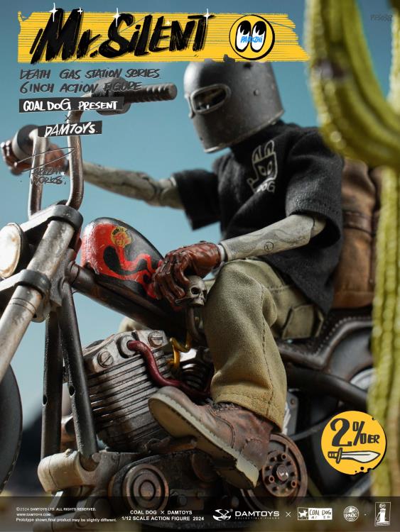 Preventa Figura Mr. Silent con motocicleta (Deluxe Edition) - Death Gas Station marca Damtoys X Coaldog PES038 escala pequeña 1/12