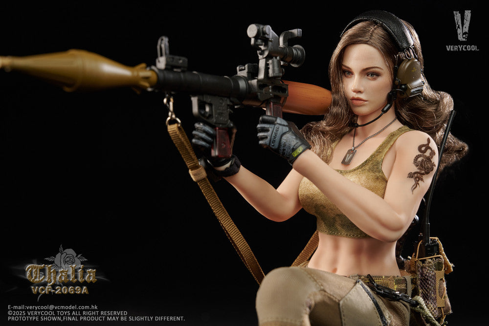 Preventa Figura Thalia (Cabello castaño) - Desert Female Soldier marca Verycool VCF-2069A escala 1/6