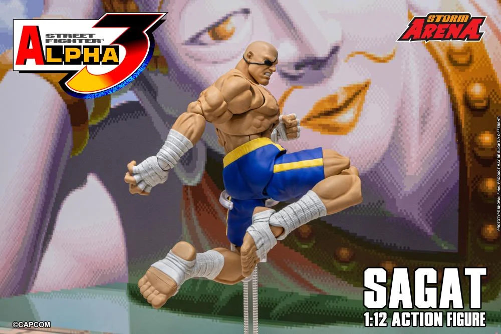 Preventa Figura SAGAT (Storm Arena) - Street Fighter Alpha 3 marca Storm Collectibles SFSA03 escala pequeña 1/12