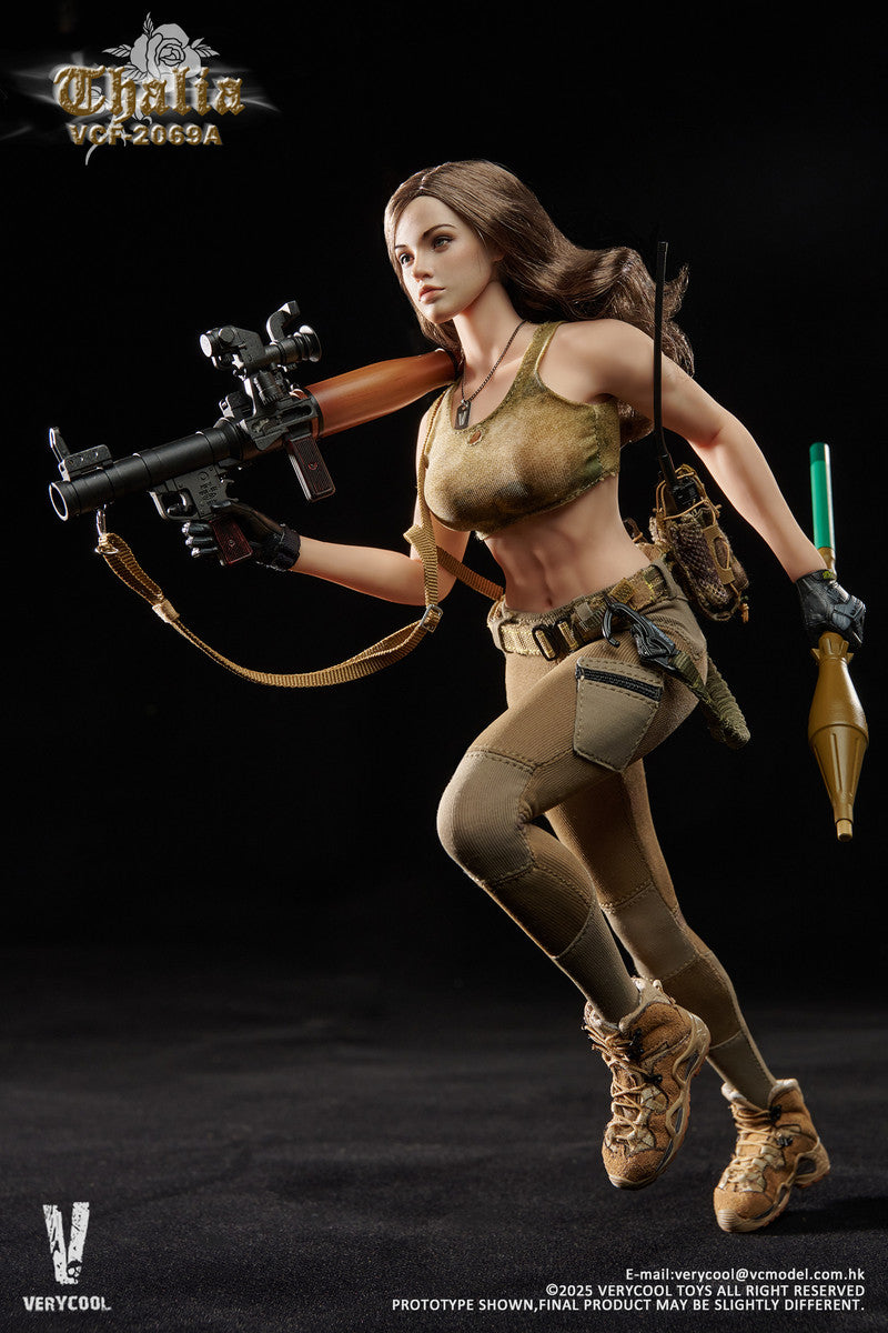 Preventa Figura Thalia (Cabello castaño) - Desert Female Soldier marca Verycool VCF-2069A escala 1/6
