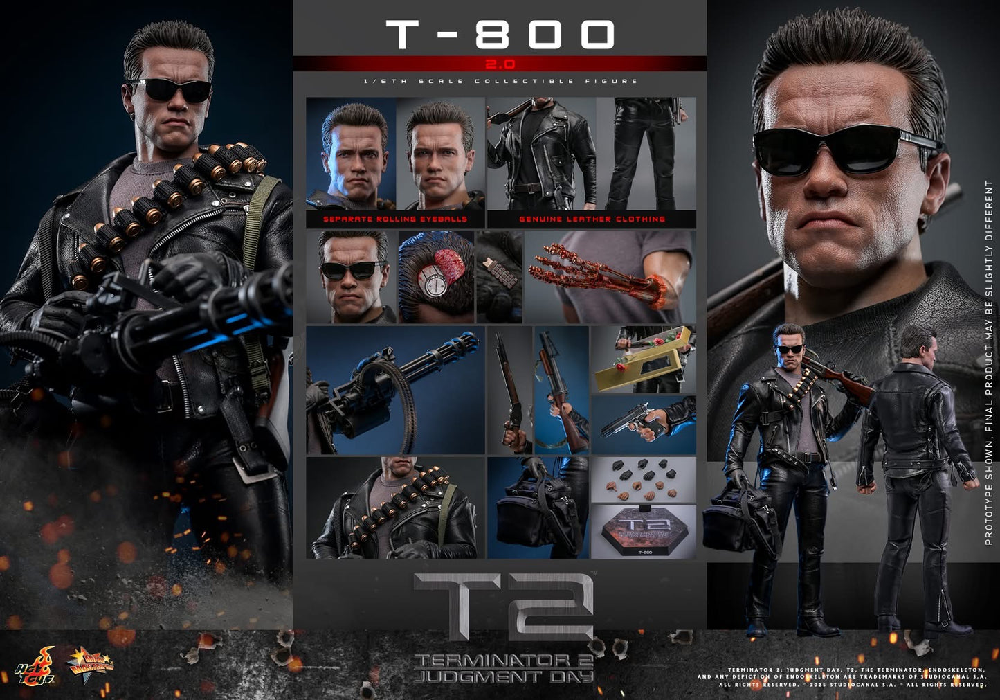 Preventa Figura T-800 (2.0) - Terminator 2: Judgment Day marca Hot Toys MMS795 escala 1/6