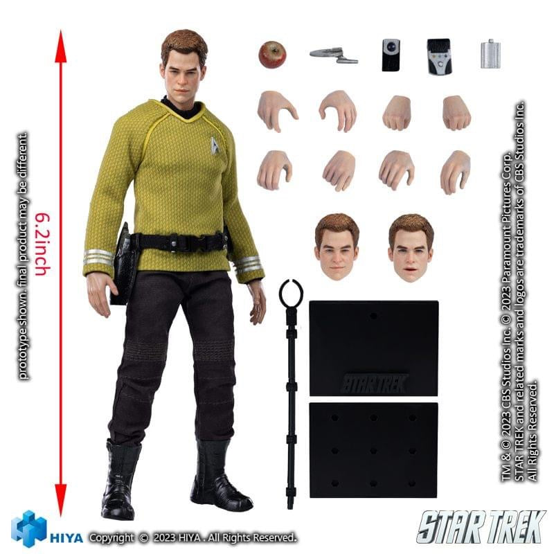 Pedido Figura James T. Kirk (Exclusiva PX Previews) - Star Trek (2009) - Exquisite Super Series marca HIYA ESS0265 escala pequeña 1/12